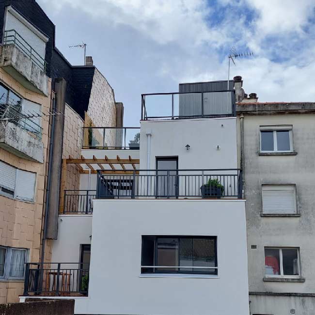 Réhaussement d'immeuble sur la côte atlnatique au Sud et Nord de Nantes